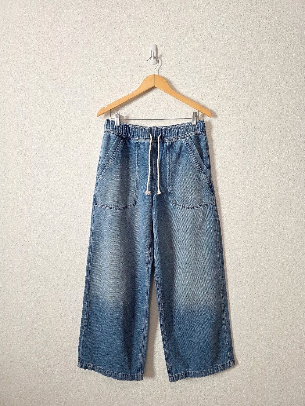 Nuuds Relaxed Wide Leg Drawstring Easy Jeans XS